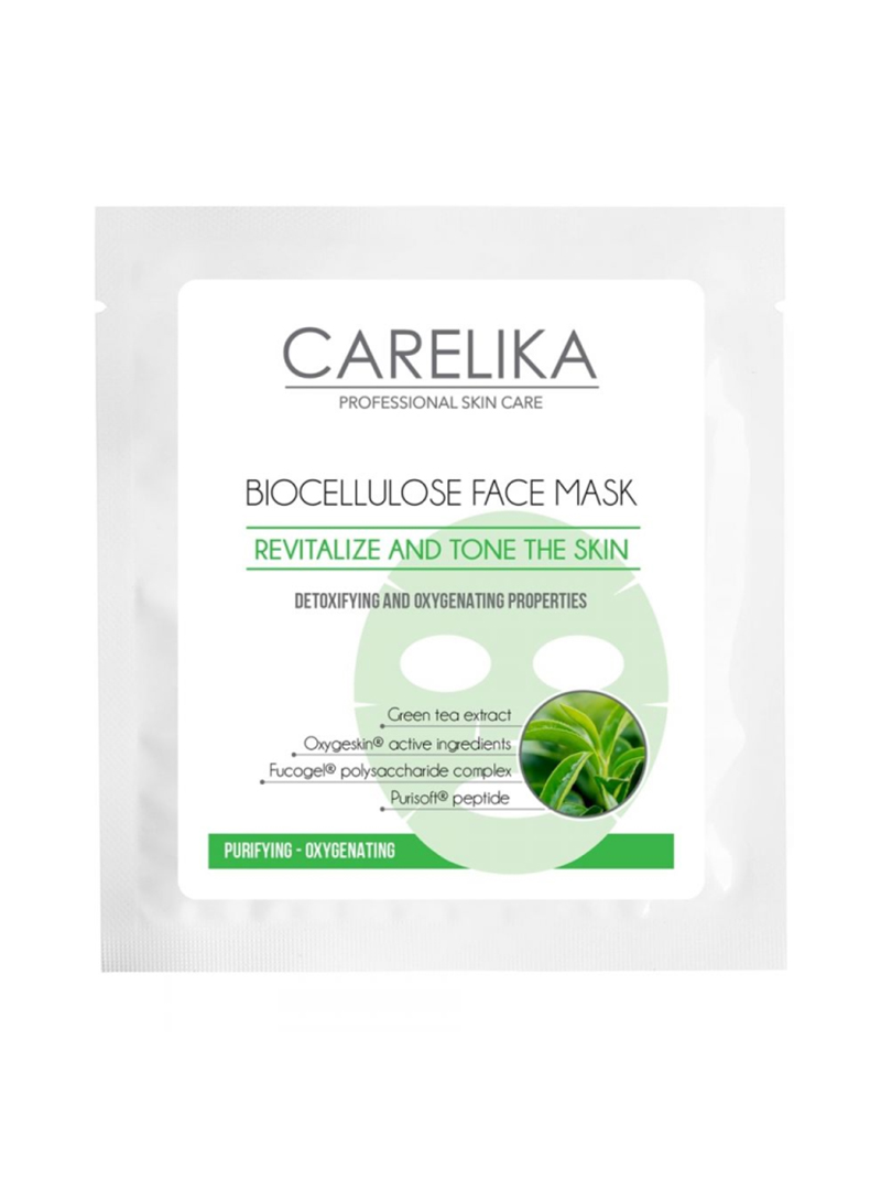 Биоцеллюлозная очищающая маска для лица с эффектом насыщения кислородом CARELIKA Biocellulose Purifying and Oxygenating Face Mask